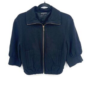 EXPRESS Design Studio Black Full Zip 1/2 Sleeve Jacket Size XS